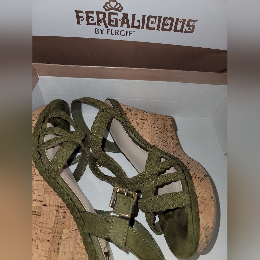 🅴🆄🅲🅱 Fergalicious Voyager Braided Pkstfirm Cork Wedges